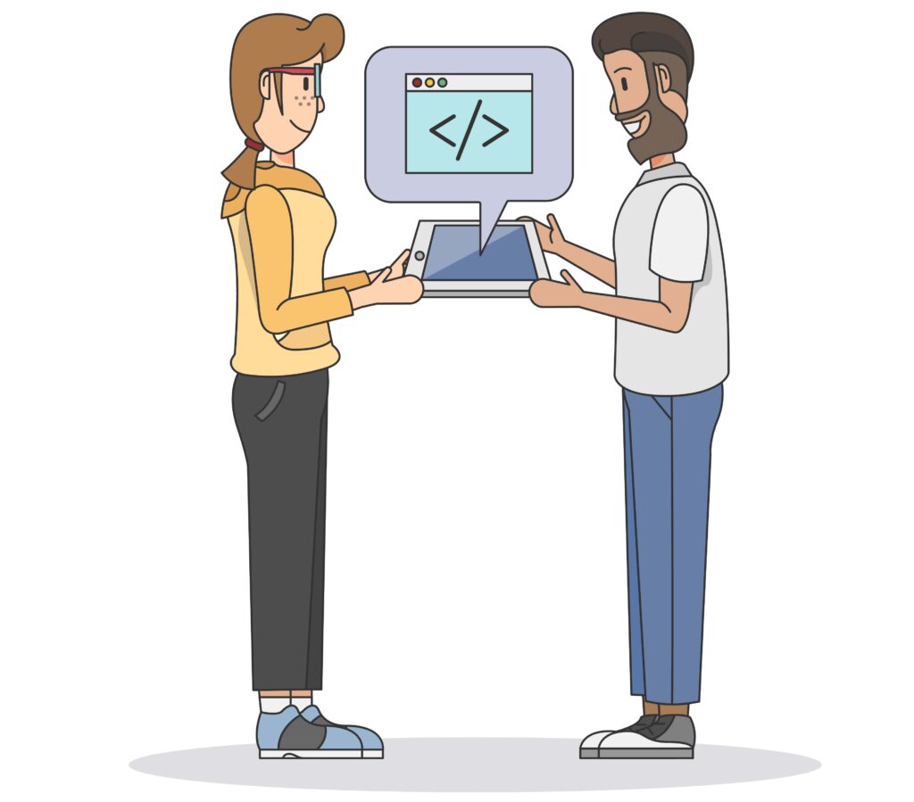 Illustration of two programmers